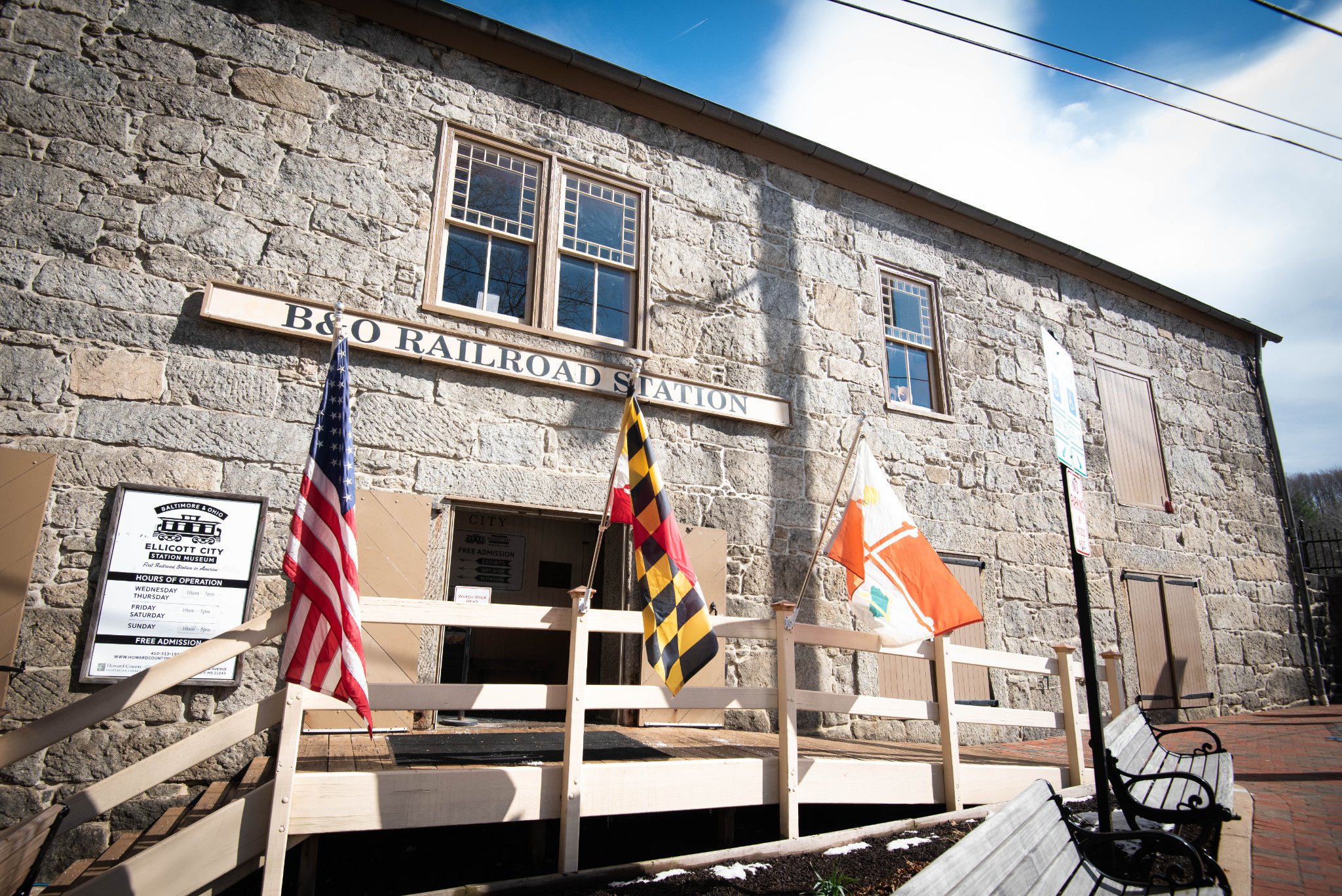 The entrance of the B and O Station Museum